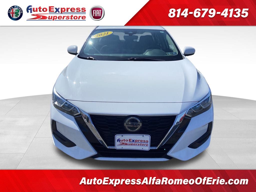 Used 2021 Nissan Sentra SV with VIN 3N1AB8CV8MY265090 for sale in Waterford, PA