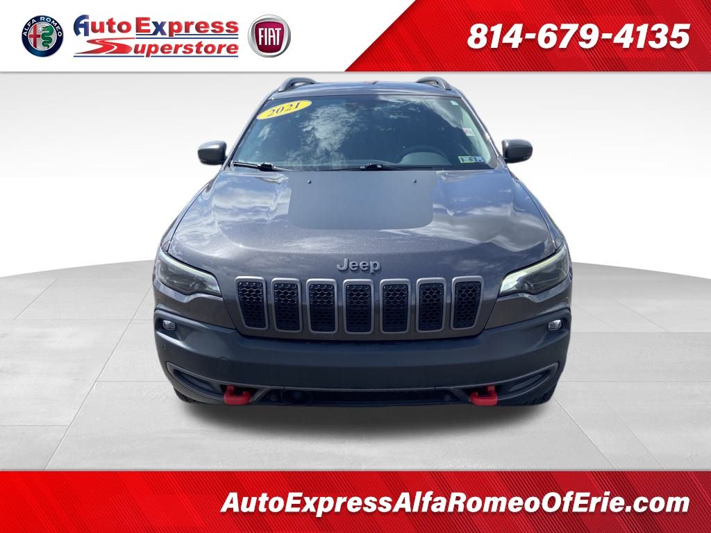 Used 2021 Jeep Cherokee Trailhawk with VIN 1C4PJMBX5MD233285 for sale in Waterford, PA