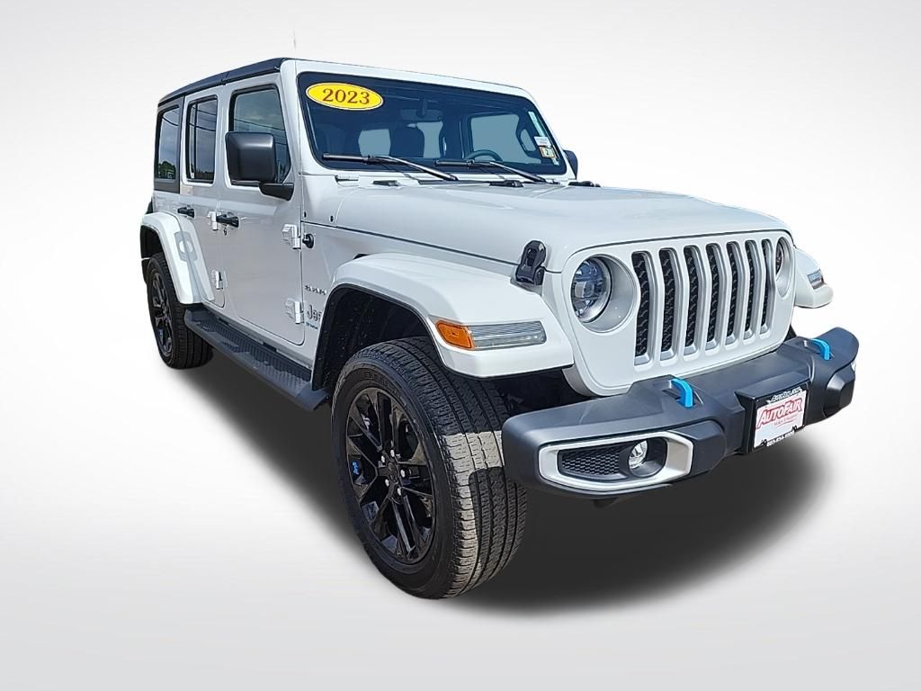 Used 2023 Jeep Wrangler 4xe Sahara 4XE with VIN 1C4JJXP66PW685939 for sale in Manchester, NH