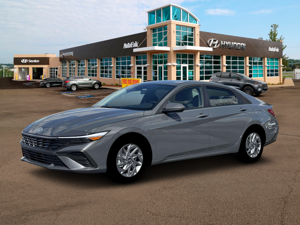 New 2026 Hyundai Elantra Hybrid Blue Sedan