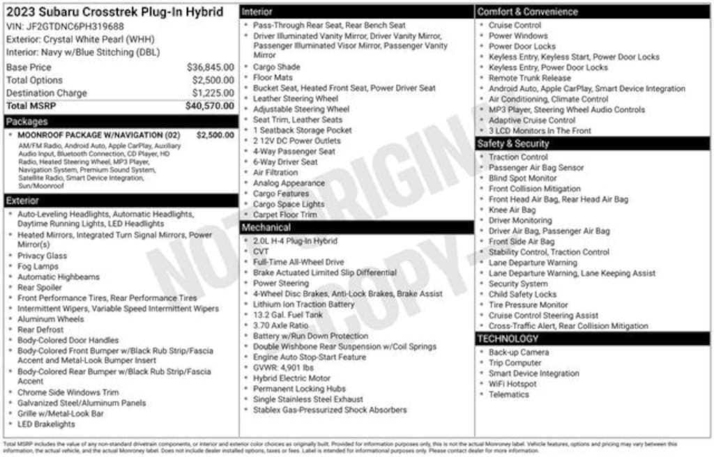 Used 2023 Subaru Crosstrek Hybrid SUV