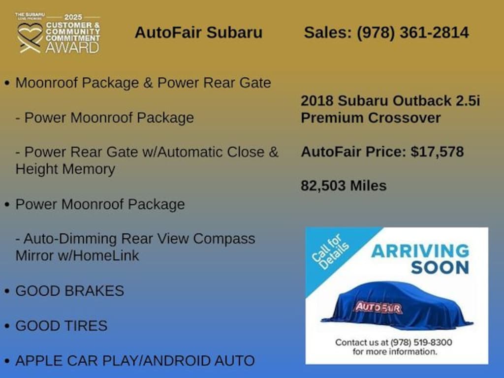 Used 2018 Subaru Outback 2.5i Premium SUV