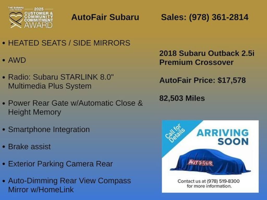 Used 2018 Subaru Outback 2.5i Premium SUV