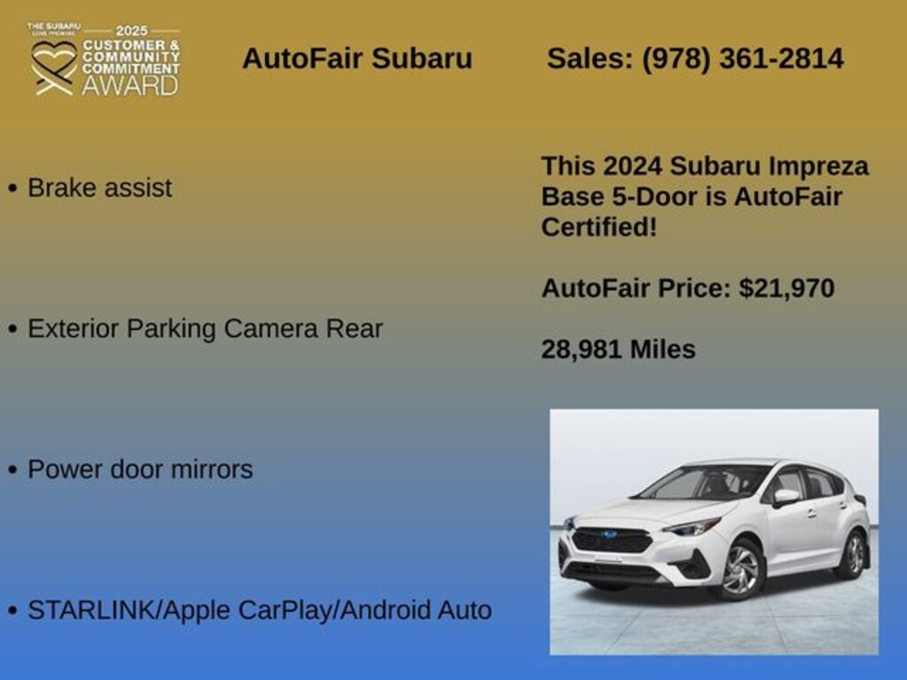 Used 2024 Subaru Impreza Base Hatchback