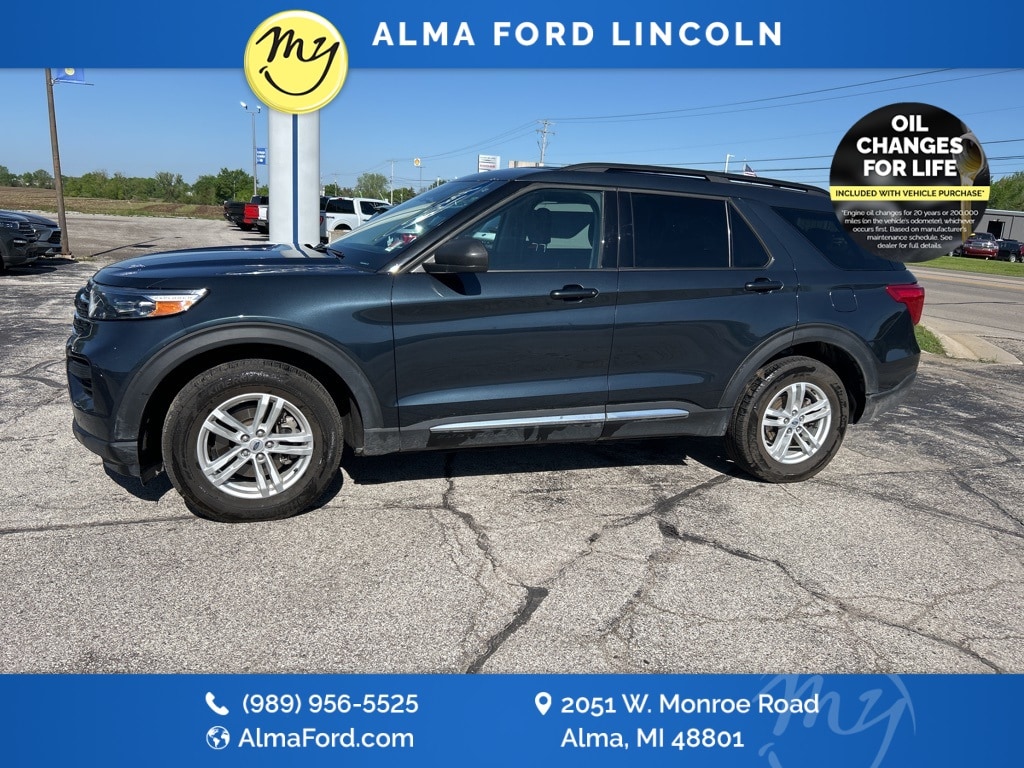 Used 2023 Ford Explorer XLT with VIN 1FMSK8DH2PGB58211 for sale in Alma, MI