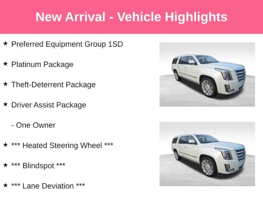 Used 2019 CADILLAC Escalade ESV Platinum SUV