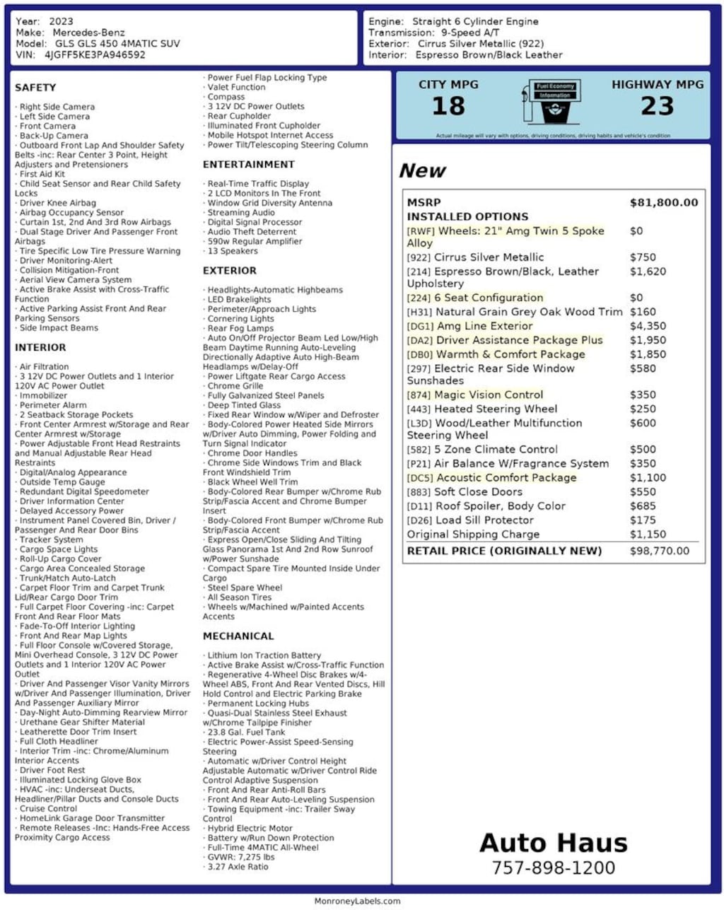 Used 2023 Mercedes-Benz GLS 450 4MATIC SUV