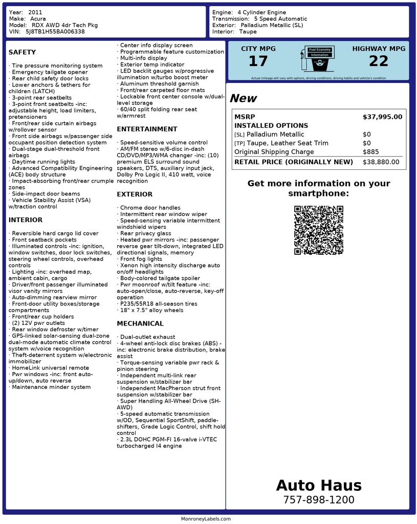 2011 Acura RDX Technology Package's photo