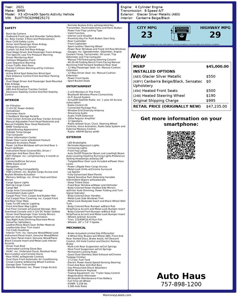 2021 BMW X3 30i's photo