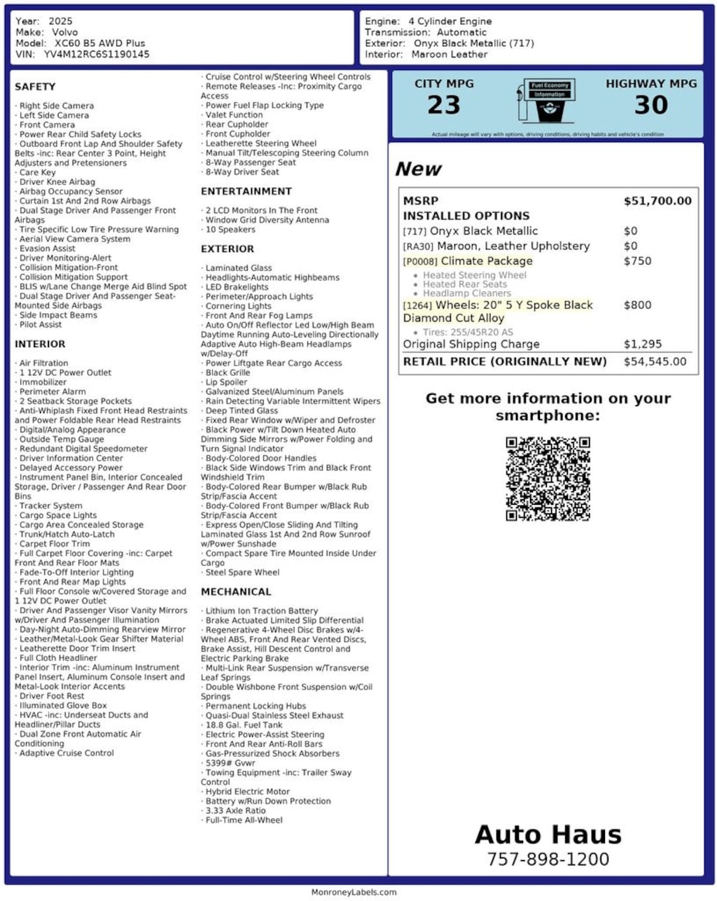 Used 2025 Volvo XC60 B5 Plus SUV
