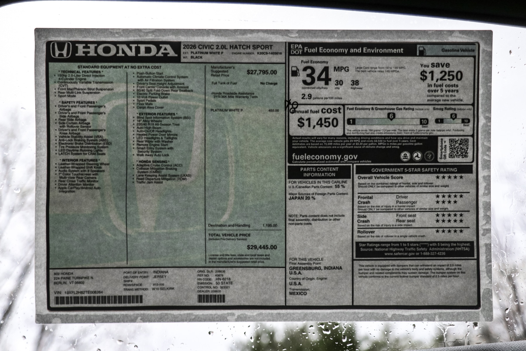 2026 Honda Civic Hatchback Sport - Photo 15