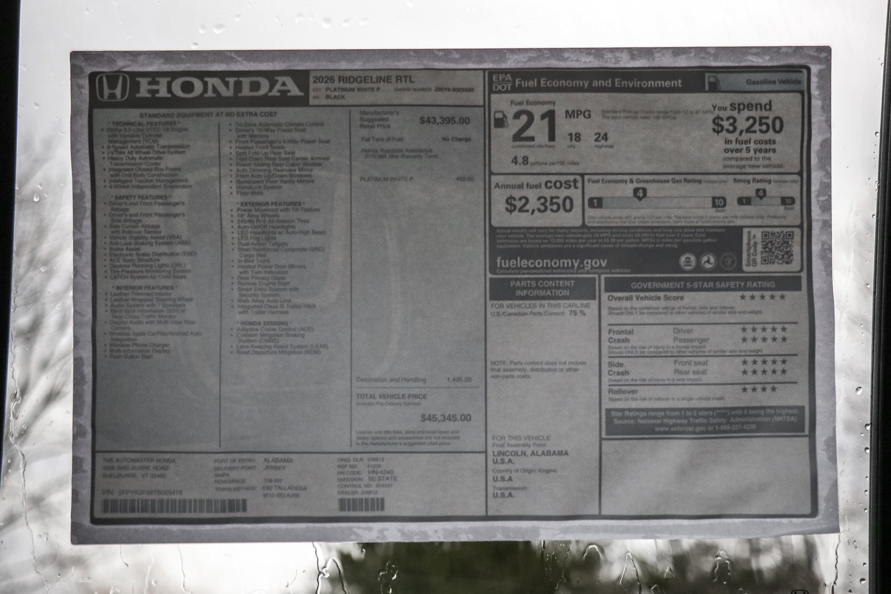 2026 Honda Ridgeline RTL - Photo 17