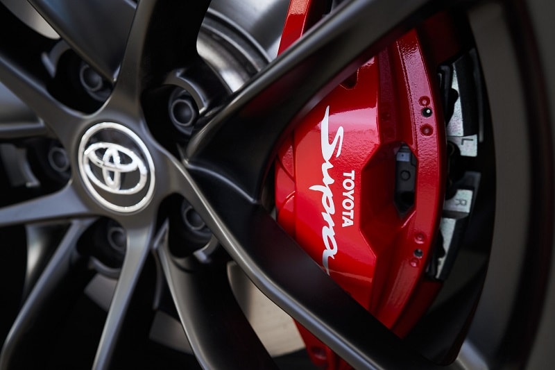 Toyota Supra red brake caliper