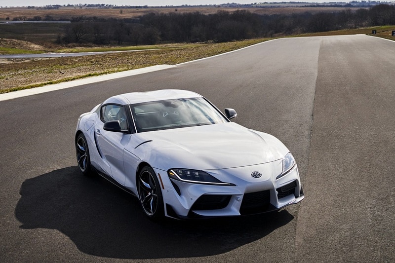 Front 3/4 view of the Toyota Supra