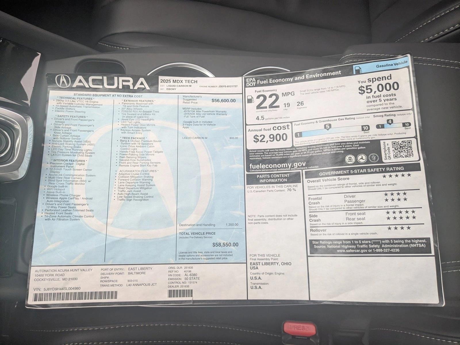 2025 Acura MDX Technology Package - Photo 18