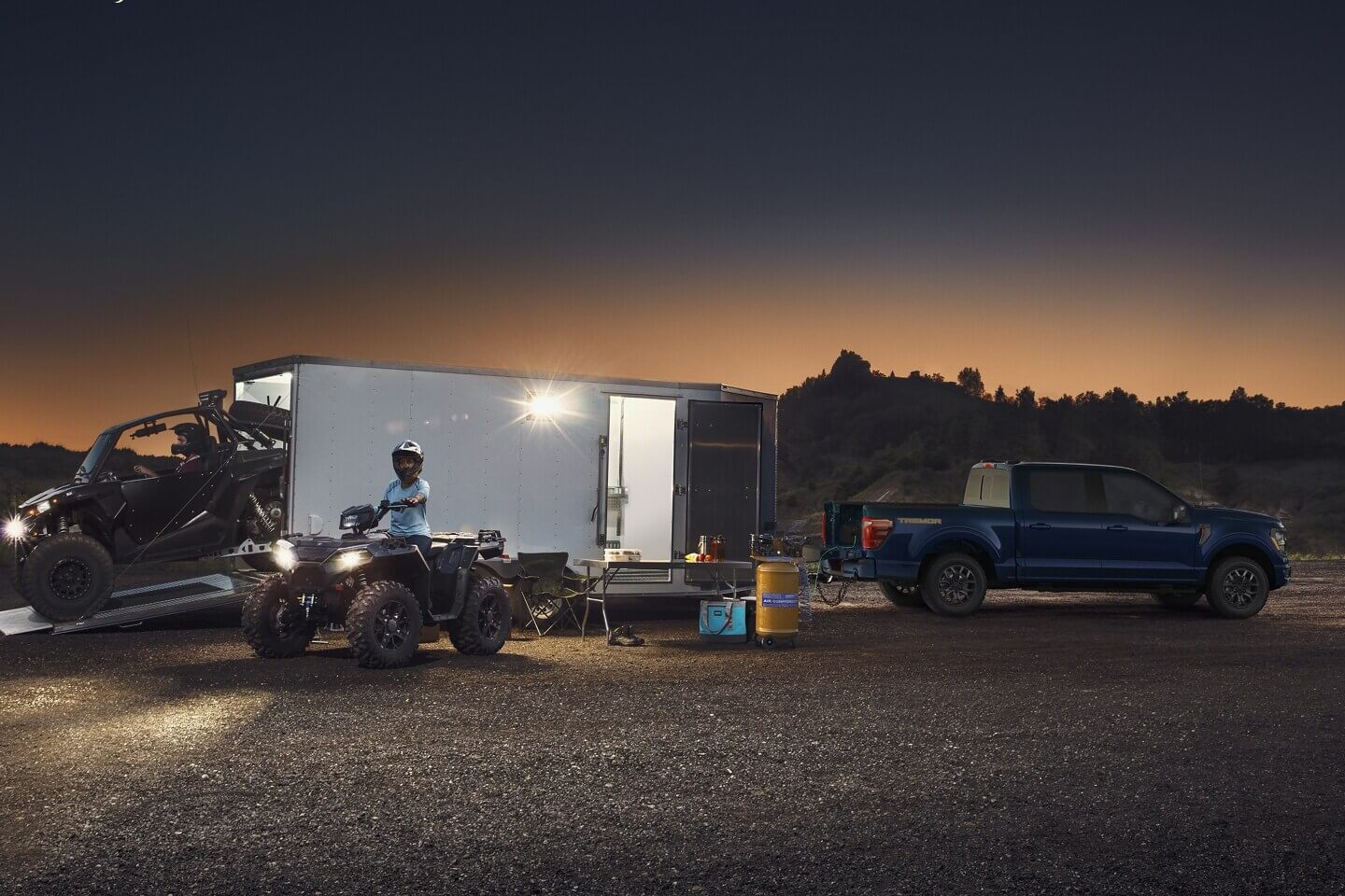 Exterior shot F-150 Ford Truck Pulling Trailer