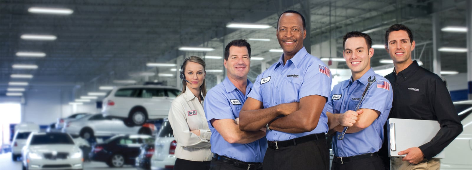 View of a team of AutoNation technicians