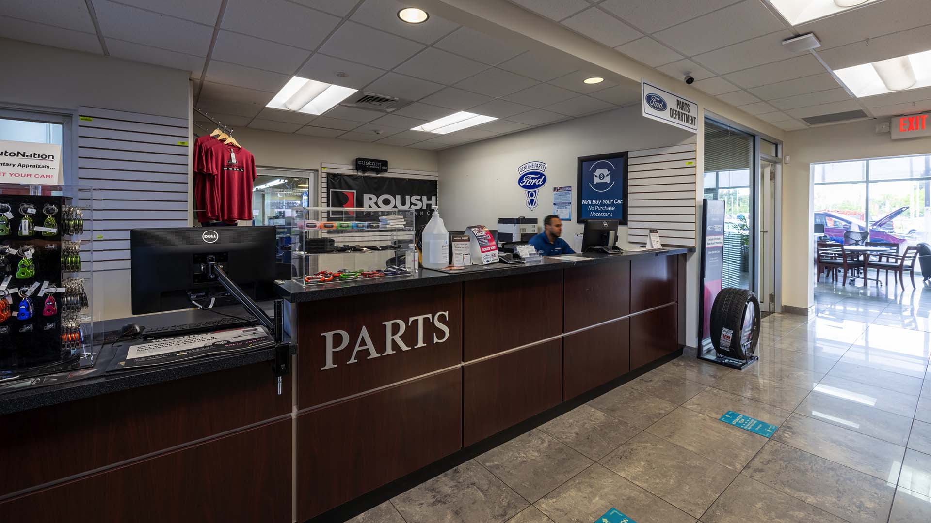 View of the parts counter at AutoNation Ford Bradenton