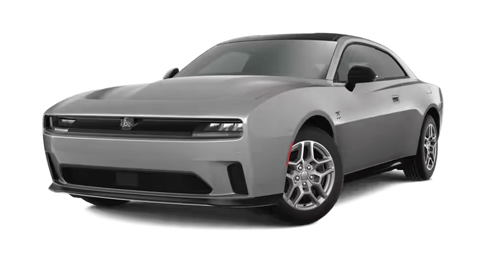 Learn about the exterior colors of the 2025 Dodge Charger Daytona 2025 Dodge Charger Daytona in Triple Nickel w/ Pitch Black roof