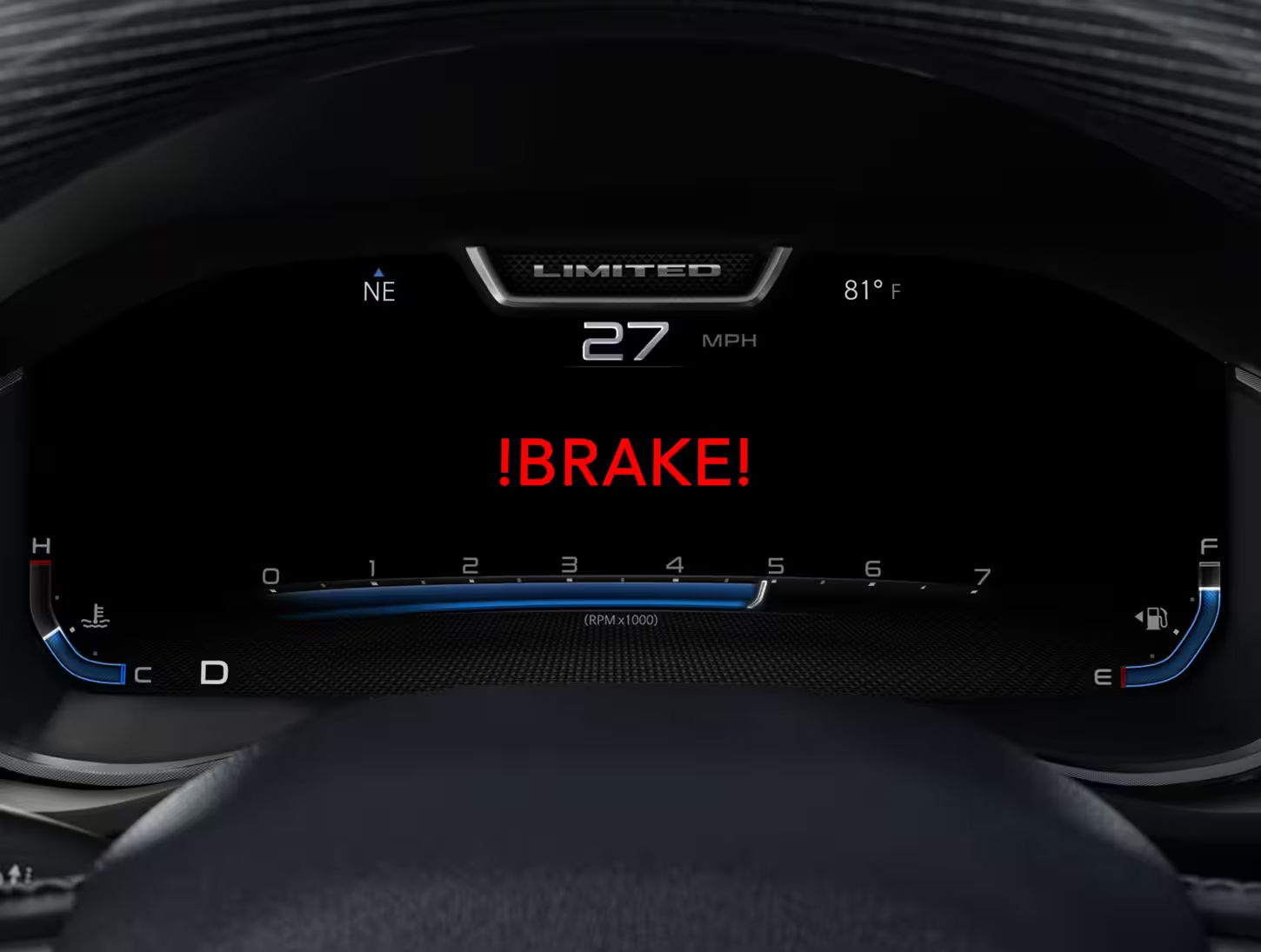 Illustration of Full-Speed Forward Collision Warning.