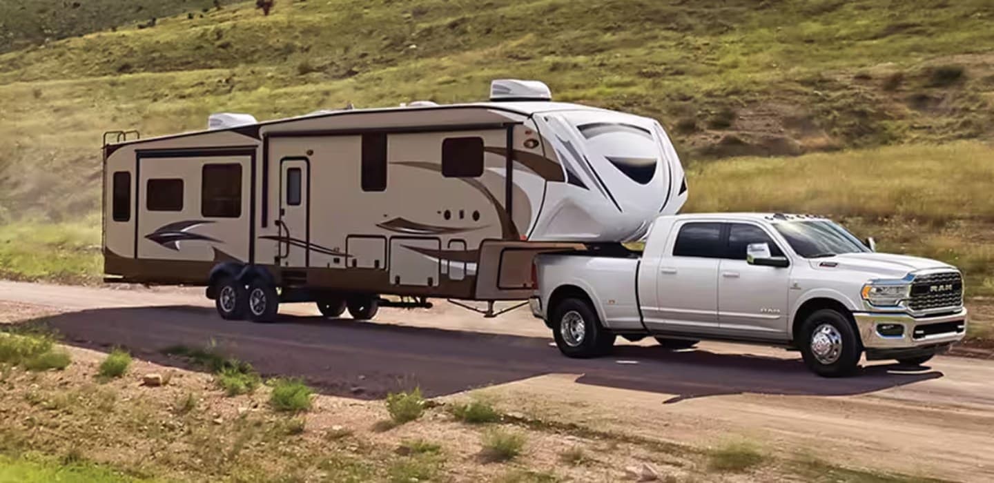 Ram 3500 towing a trailer