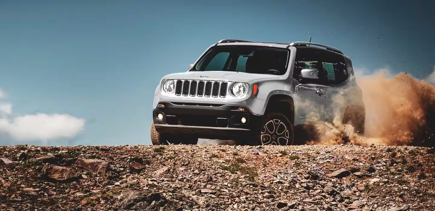 Jeep 4x4 on Gravel.