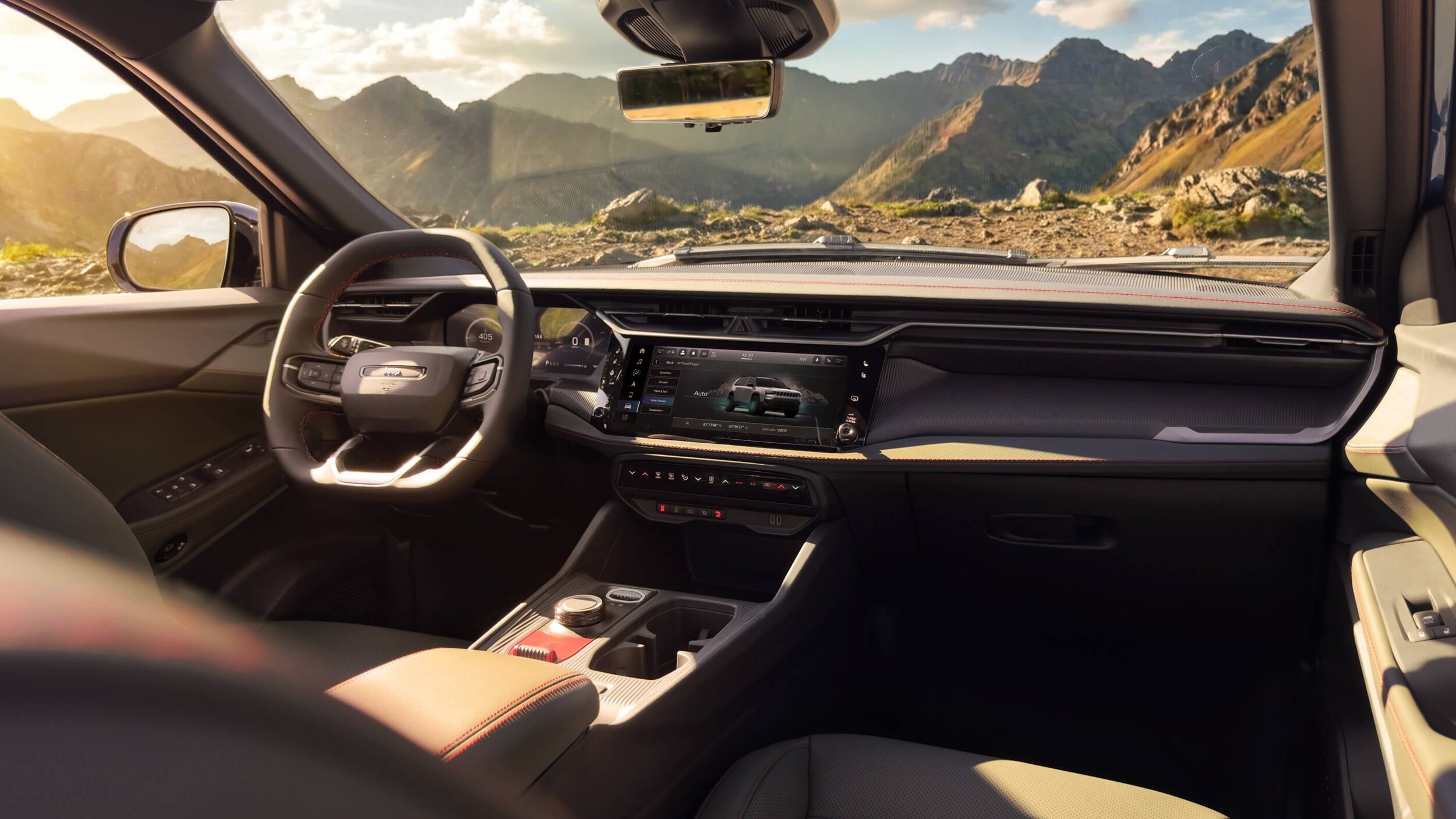 The interior of the Jeep Cherokee