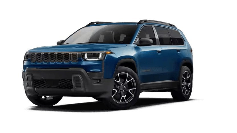 A fathom blue Jeep Cherokee