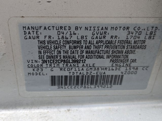 2016 Nissan Versa Note SV photo 4