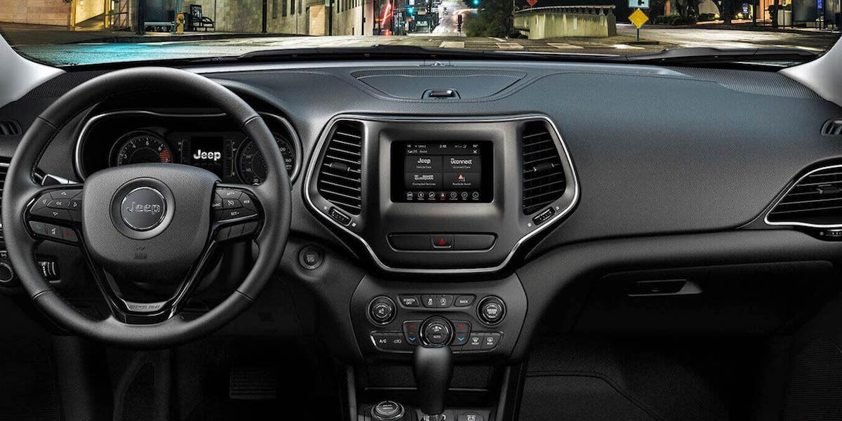 Jeep Dashboard and Uconnect screen