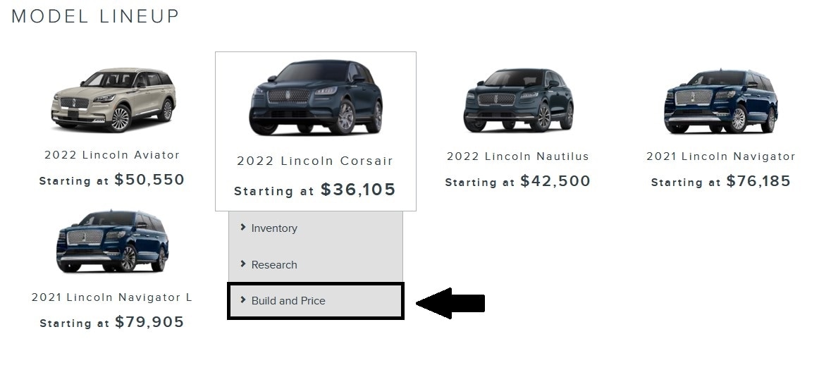 Lincoln Build and Price link