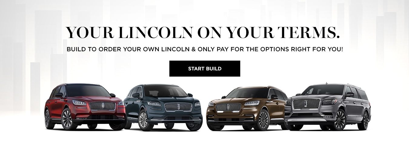 Four Lincoln vehicles with text that says start your pre-order