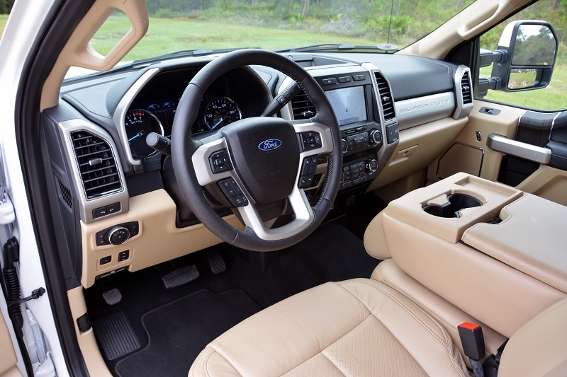 Interior view of the 2020 Ford F-250 Tremor