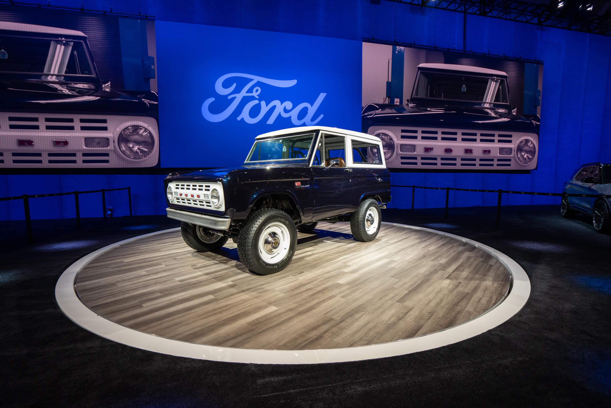 A first-gen Ford Bronco on hand at SEMA 2019.