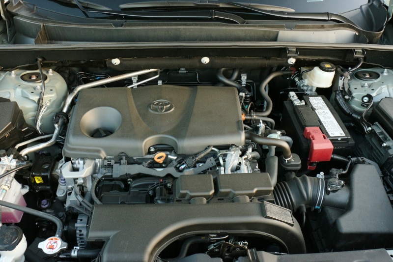 View of the engine block of the 2021 Toyota RAV4 TRD Off-Road