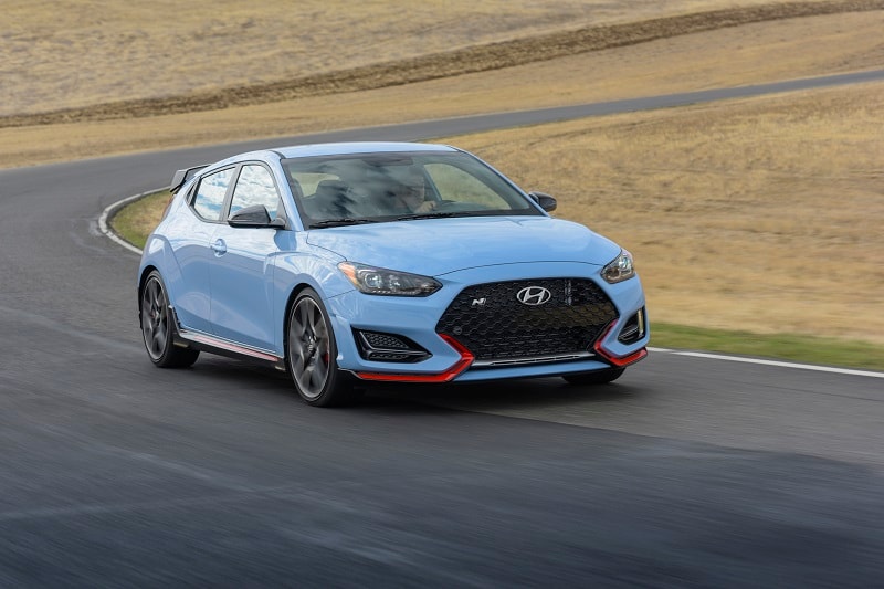 Exterior view of a Hyundai Veloster vehicle