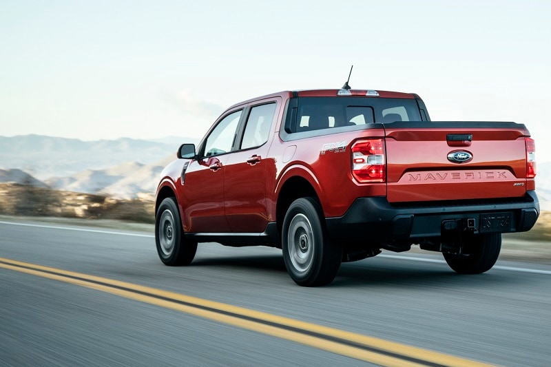 Rear view of the 2022 Ford Maverick pickup