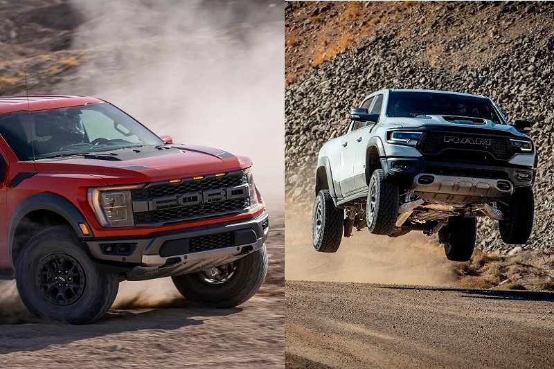 Side by Side: Ford F-150 Raptor vs. RAM 1500 TRX 