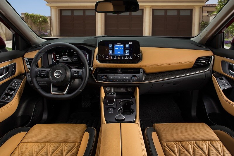 Interior view of the Nissan Rogue