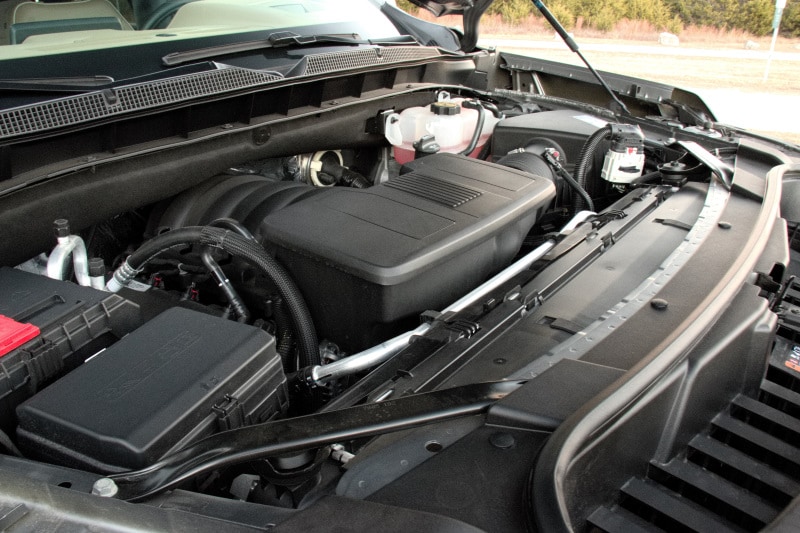View of the engine block of the 2021 Chevrolet Tahoe Premier 4x4 