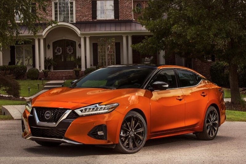 The Maxima isn’t as spacious as some other big sedans, but the interior is refined and upscale.