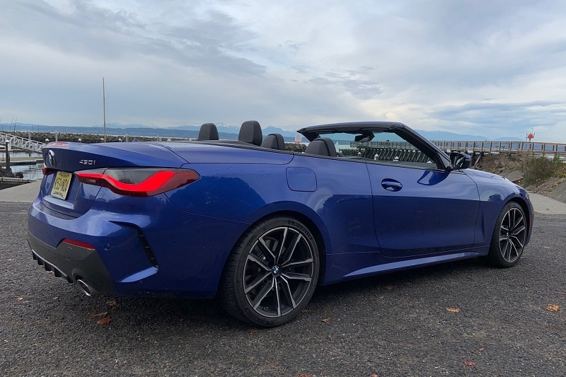 Exterior view of the 2021 BMW 430i Convertible