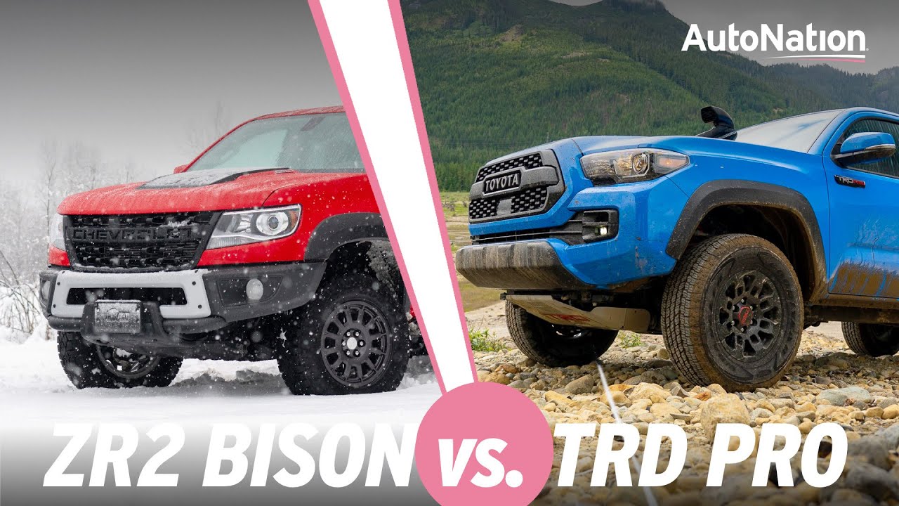 Image composition of the 2020 Toyota Tacoma TRD PRO vs. Chevrolet Colorado ZR2 Bison