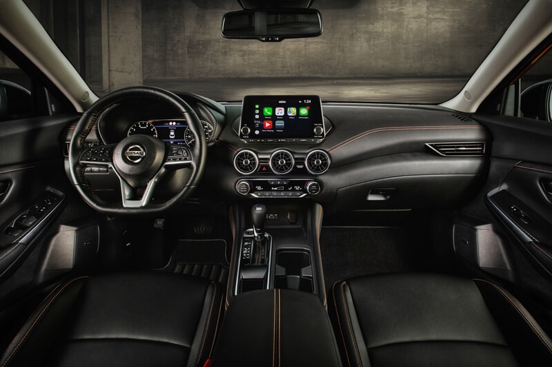 For 2020 the interior of the Sentra has gone decidedly upscale. Apple CarPlay and Android Auto are standard.