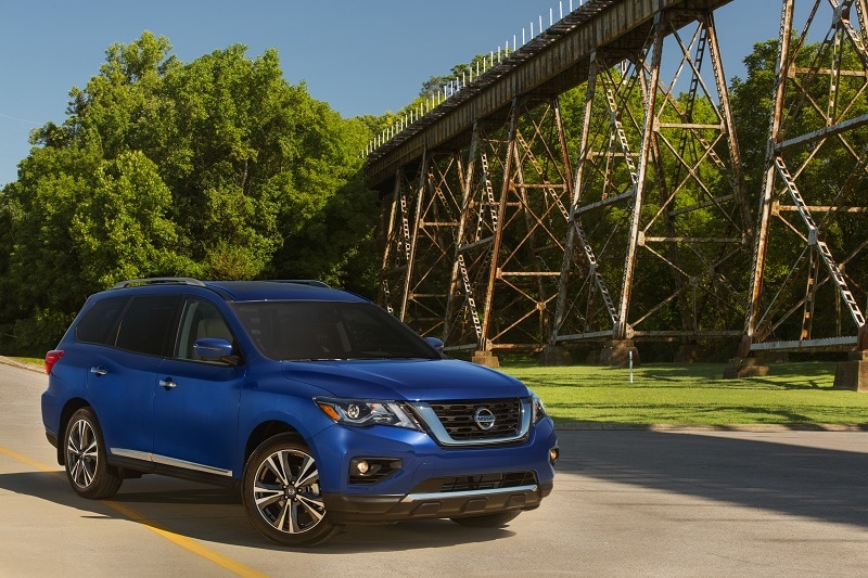 Exterior view of a Nissan vehicle