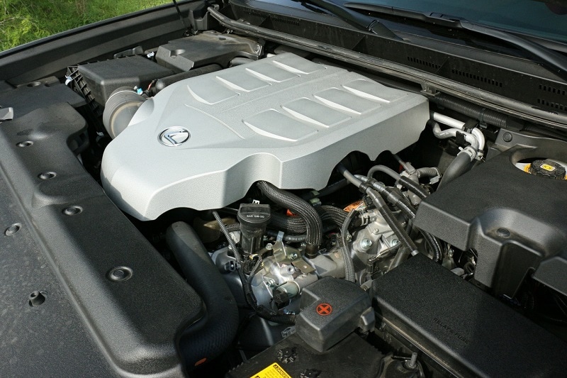 View of the 2020 Lexus GX 460 powertrain and engine block