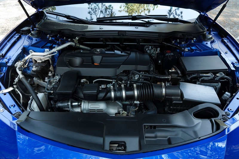 View of the engine block of the 2021 Acura TLX SH-AWD A-SPEC 