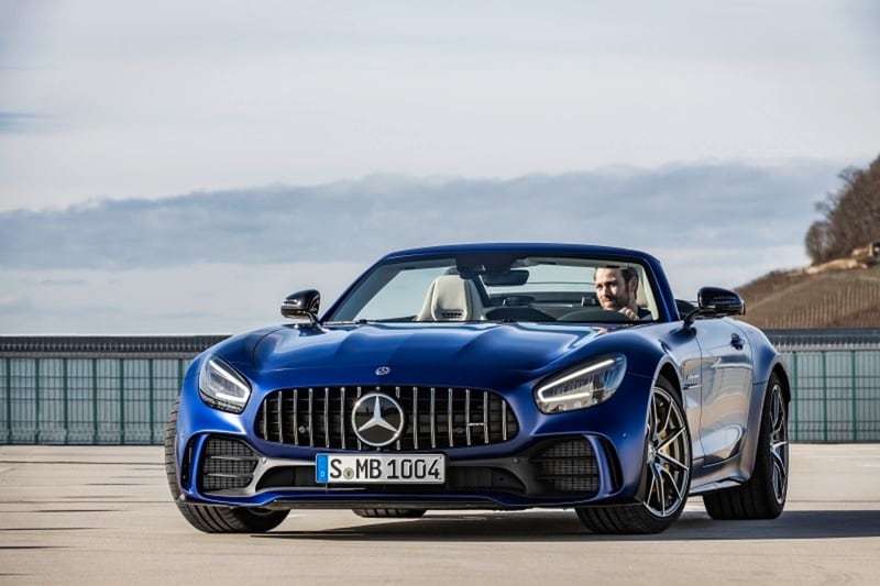Exterior view of the Mercedes-AMG GT R on a roadway