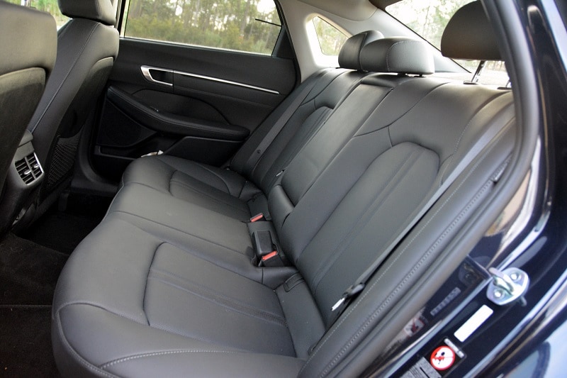 Back seat of the Hyundai Sonata Hybrid