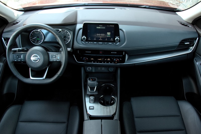 Interior view of the 2021 Nissan Rogue SV